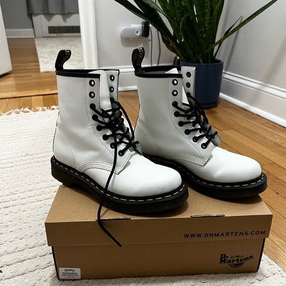 Dr. Martens White Leather Boots - Picture 3 of 4